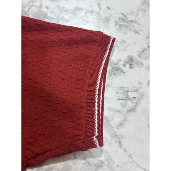 Denim & Flower Ricky Singh Men's Shirt XL Rust White Trim Honeycomb Pattern NWT - Picture 7 of 8